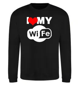 Свитшот Love my wife Черный фото