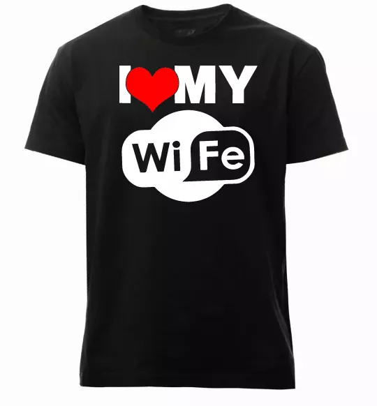 Мужская премиум футболка Love my wife Черный фото