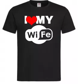 Мужская футболка Love my wife Черный фото