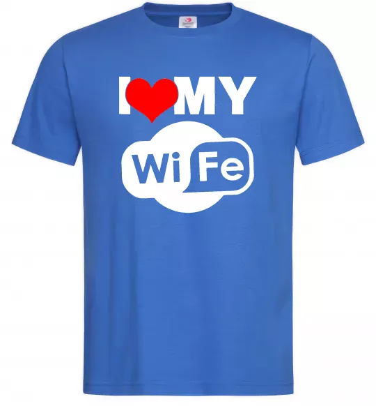 Чоловіча футболка Love my wife Яскраво-синій фото
