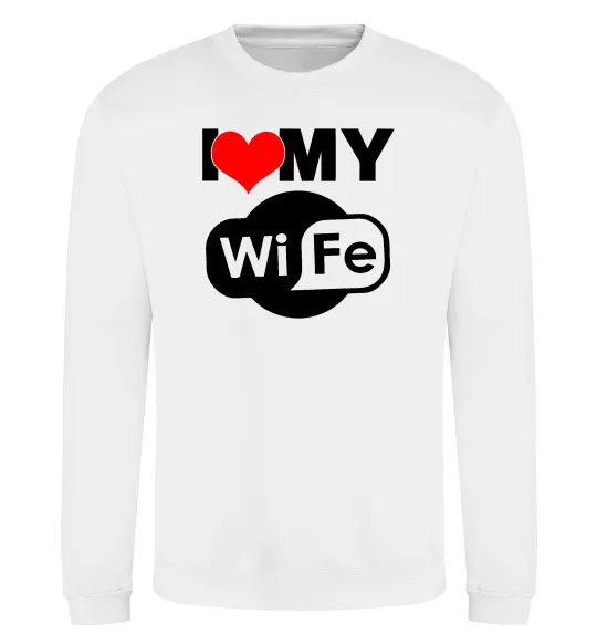 Світшот Love my wife Білий фото