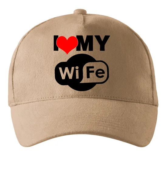 Кепка Love my wife Песочный фото