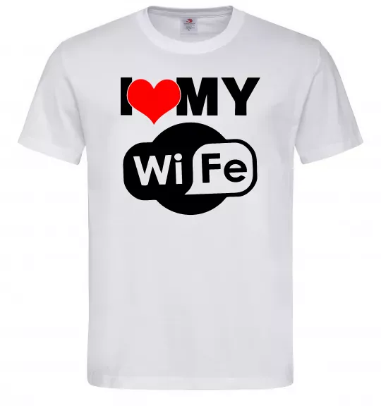 Чоловіча футболка Love my wife Білий фото