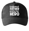 Кепка Husband father hero Черный фото