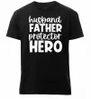 Мужская премиум футболка Husband father hero Черный фото