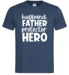Мужская футболка Husband father hero Темно-синий фото