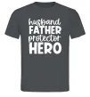 Мужская футболка Husband father hero Графит фото