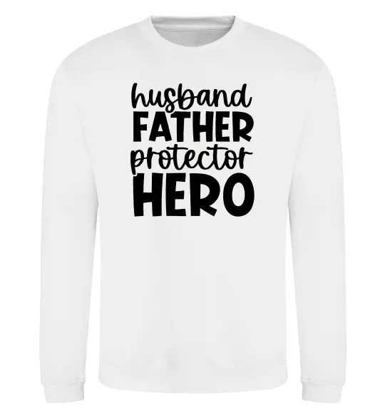 Світшот Husband father hero Білий фото