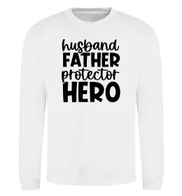 Свитшот Husband father hero Белый фото