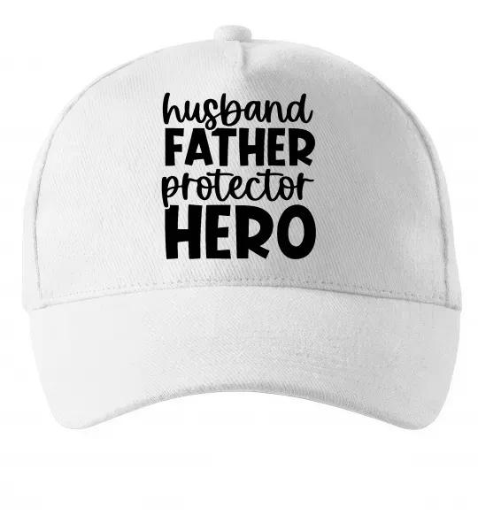 Кепка Husband father hero Белый фото