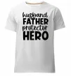 Мужская премиум футболка Husband father hero Белый фото