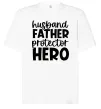 Футболка Оверсайз Husband father hero Белый фото