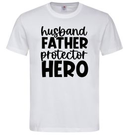 Мужская футболка Husband father hero