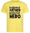 Мужская футболка Husband father hero Лимонный фото