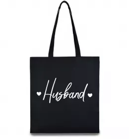 Эко-сумка Husband сердечки Черный фото