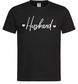 Мужская футболка Husband сердечки Черный фото