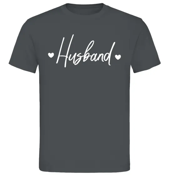 Мужская футболка Husband сердечки Графит фото