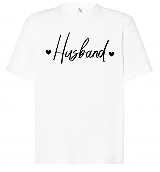 Футболка Оверсайз Husband сердечки Белый фото