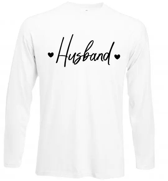 Лонгслив Husband сердечки Белый фото