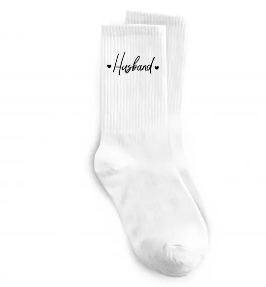 Носки Husband сердечки Белый фото