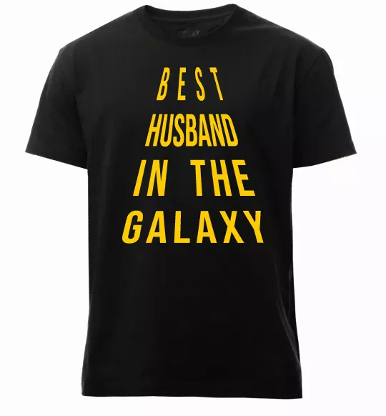Мужская премиум футболка Best husband in galaxy Черный фото