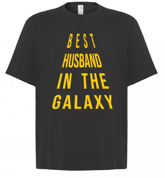 Футболка Оверсайз Best husband in galaxy Чорний фото
