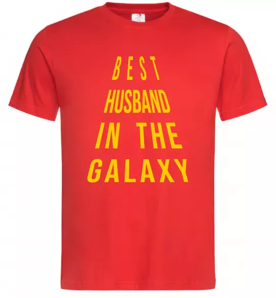 Мужская футболка Best husband in galaxy Красный фото