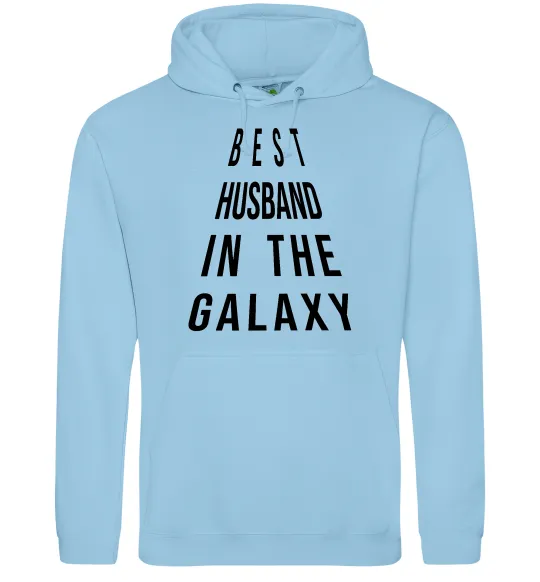 Чоловіча толстовка (худі) Best husband in galaxy Блакитний фото