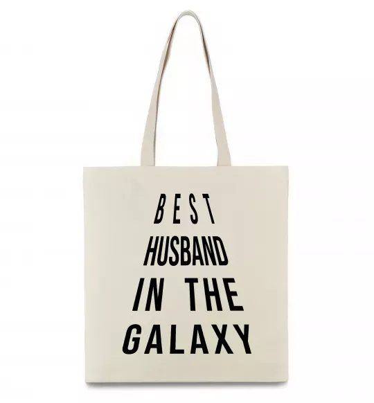 Эко-сумка Best husband in galaxy Бежевый фото