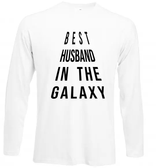 Лонгслив Best husband in galaxy Белый фото
