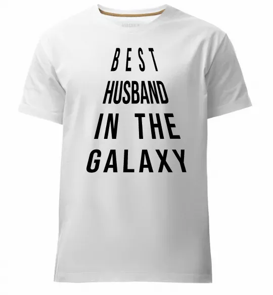 Мужская премиум футболка Best husband in galaxy Белый фото