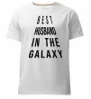 Мужская премиум футболка Best husband in galaxy Белый фото