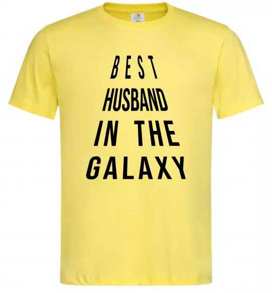 Мужская футболка Best husband in galaxy Лимонный фото