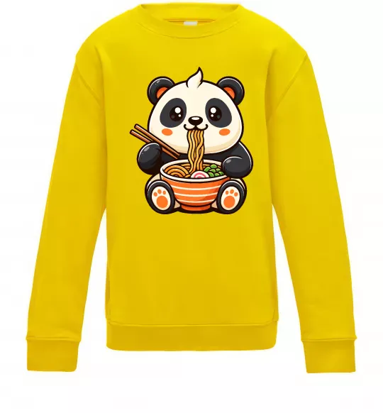 Детский Свитшот Панда рамен Солнечно желтый фото