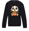 Детский Свитшот Панда рамен Черный фото
