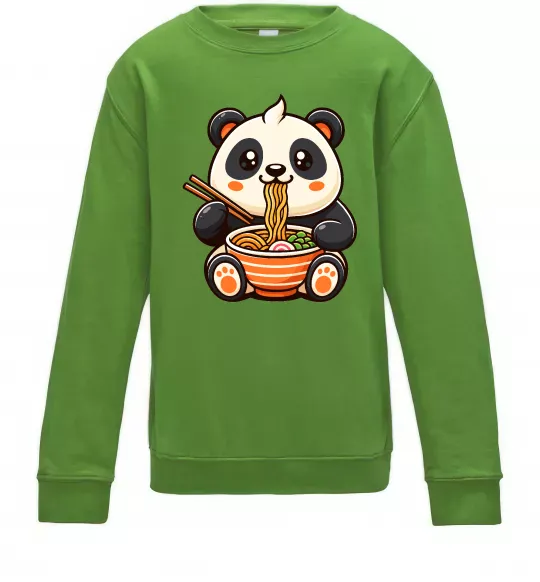 Детский Свитшот Панда рамен Лаймовый фото