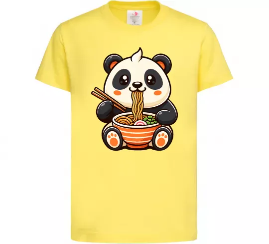 Дитяча футболка Панда рамен Лимонний фото
