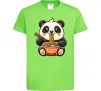 Дитяча футболка Панда рамен Лаймовий фото