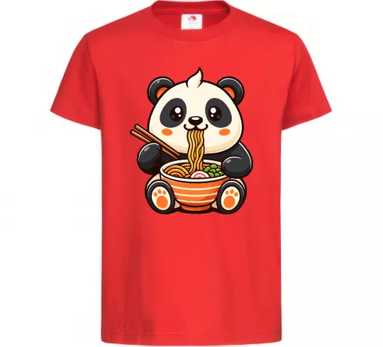 Дитяча футболка Панда рамен Червоний фото