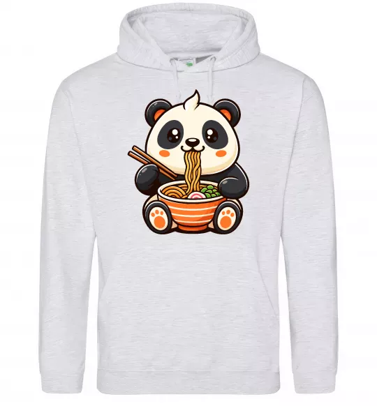 Чоловіча толстовка (худі) Панда рамен Сірий меланж фото