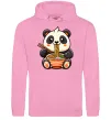 Женская толстовка (худи) Панда рамен Розовый фото