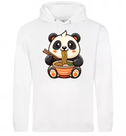 Женская толстовка (худи) Панда рамен Белый фото