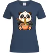 Женская футболка Панда рамен Темно-синий фото