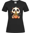 Женская футболка Панда рамен Черный фото