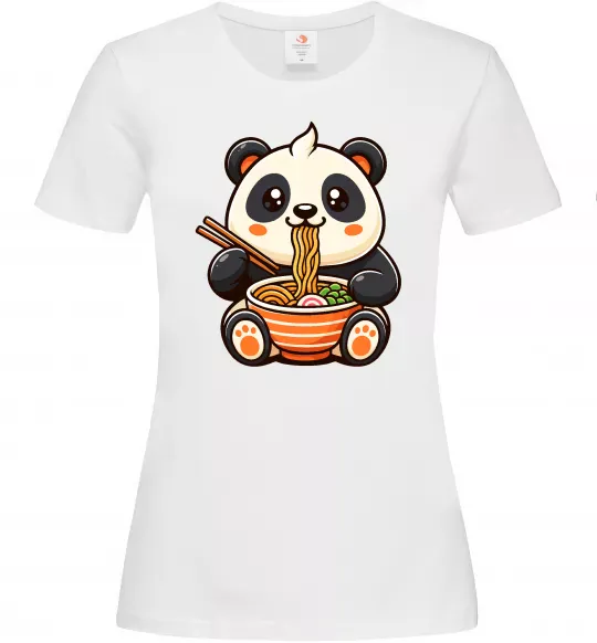 Женская футболка Панда рамен Белый фото