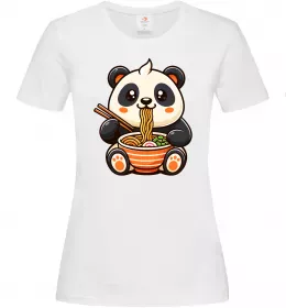 Женская футболка Панда рамен Белый фото