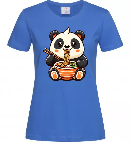 Женская футболка Панда рамен Ярко-синий фото