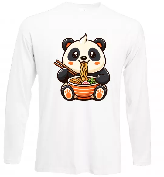 Лонгслив Панда рамен Белый фото