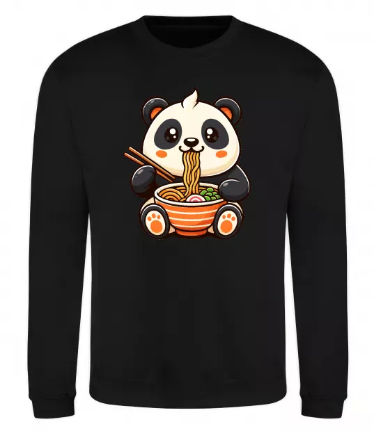 Свитшот Панда рамен Черный фото