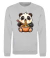 Свитшот Панда рамен Серый меланж фото